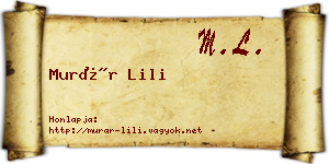 Murár Lili névjegykártya